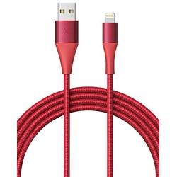 Xcentz Lightning Cable 3ft, MFi Certified iPhone Charger, Braided Nylon Fast Charging iPhone Cable with Premium Metal Connector for iPhone 11/11 Pro/X/XS/XR/XS Max/8, iPad Mini/Air, Red