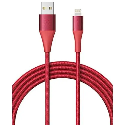 Xcentz Lightning Cable 3ft, MFi Certified iPhone Charger, Braided Nylon Fast Charging iPhone Cable with Premium Metal Connector for iPhone 11/11 Pro/X/XS/XR/XS Max/8, iPad Mini/Air, Red