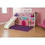 DHP Junior Twin Metal Loft Bed with Slide, Multifunctional Design, White with White Slide DHP Junior Twin Metal Loft Bed with Slide, Multifunctional Design, White with White Slide
