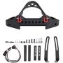 Zouminy RC Car Metal Front Bumper with 2 LED Lights for Traxxas T RX-4 1/10 Scale Crawler (Black)
