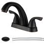 PARLOS Two-Handle Bathroom Sink Faucet with Metal Drain Assembly and Supply Hose Lead-Free cUPC Mixer Double Handle Tap Deck Mounted Oil Rubbed Bronze, 13597