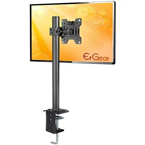 ErGear Monitor Mount for 13-27'' Computer Screens, Improved LCD/LED Monitor Riser, Height/Angle Adjustable Single Desk Mount Stand,Holds up to 17.6lbs, Black - EGCM12 ErGear Monitor Mount for 13-27'' Computer Screens, Improved LCD/LED Monitor Riser, Height/Angle Adjustable Single Desk Mount Stand,Holds up to 17.6lbs, Black - EGCM12