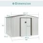 SUNCROWN Outdoor Garden Storage Shed White 6X8 FT Yard Storage Tool with Sliding Door for Lawn Equipment Garden Backyard - White