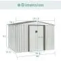 SUNCROWN Outdoor Garden Storage Shed White 6X8 FT Yard Storage Tool with Sliding Door for Lawn Equipment Garden Backyard - White SUNCROWN Outdoor Garden Storage Shed White 6X8 FT Yard Storage Tool with Sliding Door for Lawn Equipment Garden Backyard - White
