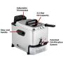 T-fal Deep Fryer with Basket, Stainless Steel, Easy to Clean Deep Fryer, Oil Filtration, 2.6-Pound, Silver, Model FR8000