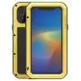LOVE MEI for iPhone 11 Pro Max Case, Heavy Duty Full Body Sturdy Hard Shockproof Dirtproof Anti-Scratch Hybrid Aluminum Metal Silicone Case with Tempered Glass Cover for iPhone 11 Pro Max(Yellow)