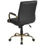 Flash Furniture Mid-Back Black LeatherSoft Executive Swivel Office Chair with Gold Frame and Arms Flash Furniture Mid-Back Black LeatherSoft Executive Swivel Office Chair with Gold Frame and Arms