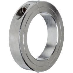 Climax Metal 2C-087-S T303 Stainless Steel Two-Piece Clamping Collar, 7/8'' Bore Size, 1-5/8'' OD, With 1/4-28 x 5/8 Set Screw