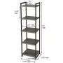Household Essentials 5 Tier Storage Tower Metal, Grey Shelf – Black Frame, Ashwood Household Essentials 5 Tier Storage Tower Metal, Grey Shelf – Black Frame, Ashwood