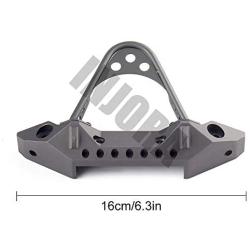 INJORA RC Front Bumper Metal Front Bumper with LED Light for 1:10 RC Crawler Traxxas TRX-4 Axial SCX10 SCX10 II 90046 SCX10 III AXI03007 (Gray)