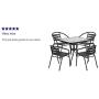 Flash Furniture 31.5 Square Glass Metal Table with 4 Black Metal Aluminum Slat Stack Chairs
