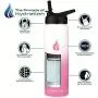 Hydro Cell Stainless Steel Water Bottle w/ Straw & Wide Mouth Lids (40oz 32oz 24oz 18oz) - Keeps Liquids Hot or Cold with Double Wall Vacuum Insulated Sweat Proof Sport Design (White/Pink 24 oz) Hydro Cell Stainless Steel Water Bottle w/ Straw & Wide Mouth Lids (40oz 32oz 24oz 18oz) - Keeps Liquids Hot or Cold with Double Wall Vacuum Insulated Sweat Proof Sport Design (White/Pink 24 oz)