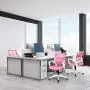 NEO CHAIR Office Chair Computer Desk Chair Gaming - Ergonomic Mid Back Cushion Lumbar Support with Wheels Comfortable Blue Mesh Racing Seat Adjustable Swivel Rolling Home Executive (Pink)