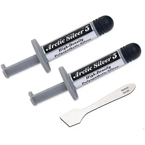Arctic Silver 5 Thermal Cooling Compound Paste 3.5g High-Density Polysynthetic Silver - 2 Pack with Bonus Tool Arctic Silver 5 Thermal Cooling Compound Paste 3.5g High-Density Polysynthetic Silver - 2 Pack with Bonus Tool