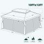 Grand patio 10x13 Feet Patio Gazebo, Outdoor Instant Canopy with Mosquito Netting and Shade Curtains，Sturdy Straight Leg Tent for Backyard & Party & Event
