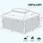 Grand patio 10x13 Feet Patio Gazebo, Outdoor Instant Canopy with Mosquito Netting and Shade Curtains，Sturdy Straight Leg Tent for Backyard & Party & Event