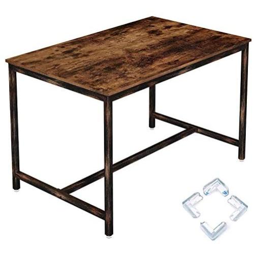 Rolanstar Rustic Dining Table for 4 People, Kitchen Table with Metal Frame, Industrial Style, for Living Room, Dining Room