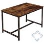 Rolanstar Rustic Dining Table for 4 People, Kitchen Table with Metal Frame, Industrial Style, for Living Room, Dining Room