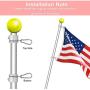 ROCEN Flag Pole Rings - 360° Rotating Flagpole Flag Mounting Rings - Aluminum Alloy Anti Wrap Flagpole Rings Clips Flag Parts Kit for 0.75-1 Inch Diameter Pole, Pack of 2