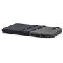 Dockem iPhone SE 2, iPhone 8/7 Wallet Case with Built-in Metal Plate for Magnetic Mounting & 2 Credit Card Holder Slots (M2, Black and Grey, Luxe Canvas Style Synthetic Leather)