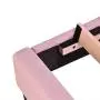 Amolife Queen Size Platform Bed Frame / Velvet Upholstered with Headboard and Strong Wooden Slats Support / Mattress Foundation / Easy Assembly, Light Pink