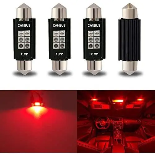 iBrightstar Newest 9-30V Extremely Bright 212-2 578 Festoon Error Free 1.61'' 41mm LED for Interior Map Dome Lights and License Plate Courtesy Lights, Red iBrightstar Newest 9-30V Extremely Bright 212-2 578 Festoon Error Free 1.61'' 41mm LED for Interior Map Dome Lights and License Plate Courtesy Lights, Red
