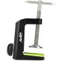 Moukey 1 PCS C Shape Desk Table Mount Clamp For Microphone Mic Suspension Boom Scissor Arm Stand Holder with Adjustable Screw, Fits up to 1.97''/5cm Desktop Thickness