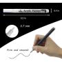 Paint Pen White Black Acrylic Marker Set for Rock Wooden Tire Metal Leather Glass Painting, 0.7mm Fine Point Quick Drying (3pcs Black +3pcs White)