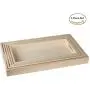 Hammont Wooden Nested Serving Trays - Five Piece Set of Rectangular Shape Wood Trays for Crafts with Cut Out Handles | Kitchen Nesting Trays for Serving Pastries, Snacks, Mini Bars, Chocolate