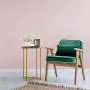 Mecor Modern Round Side End Accent Table with Faux Marble Table Top and Gold Metal Frame, Beside Sofa Table Nightstand for Living Room Bedroom, Easy to Assemble, Black