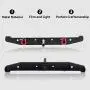 Dilwe RC Crawler Car Rear Bumper, Metal RC Car Bumper with LED Lights Trailer Buckle for Traxxas TRX-4 SCX10II 90046 Car Part Accessory