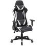 Yaheetech Functional Computer Gaming Chair Ergonomic High Back Racing Chair Leather Office Chair Height Adjustable Desk Chair with Lumbar Support Headrest & Armrest Black/White