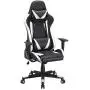 Yaheetech Functional Computer Gaming Chair Ergonomic High Back Racing Chair Leather Office Chair Height Adjustable Desk Chair with Lumbar Support Headrest & Armrest Black/White Yaheetech Functional Computer Gaming Chair Ergonomic High Back Racing Chair Leather Office Chair Height Adjustable Desk Chair with Lumbar Support Headrest & Armrest Black/White