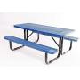 CoatedOutdoorFurniture T6-LBL Heavy Duty Rectangular Portable Picnic Table, 6 Feet, Light Blue, Made in America