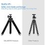 MAEXUS Camera Flexible Tripod, Phone Tripod with Bluetooth Remote and Universal Clip, 360° Adjustable Mini Travel Tripod Portable Camera Stand Holder for Android Selfie SLR Sports Camera