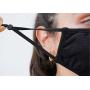 Simlu Fabric Face Mask Reusable with Adjustable Elastic, 2 Layer,Cotton, Breathable, Nose Wire Black Cloth face Mask Washable