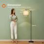 Addlon Floor Lamp for Living Room with Lamp Shade and 9W LED Bulb Modern Standing Lamp Floor Lamps for Bedrooms Black
