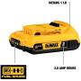 DEWALT 20V MAX Battery, Compact 2.0Ah Double Pack (DCB203-2), Yellow