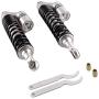 Mallofusa Universal 400mm Pair Motorcycle Air Rear Shock Absorber for Honda Kawasaki Suzuki Yamaha Go Kart Scooters Sport Street Bike Silver Black