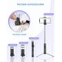 Selfie Stick, Mpow Selfie Stick Tripod, Lightweight Extendable Phone Tripod with 3 Level Fill Light and Wireless Remote, Compatible with iPhone 12 12 PRO 11 11 PRO XS Max XS Android Smartphone Camera