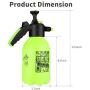 Futone 0.5 Gallon Hand Held Garden Sprayer Water Pump Pressure Sprayers for Lawn and Garden - (2.0L Lime Yellow)