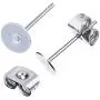 GooDay 1200 PCS 8MM Hypoallergenic Stainless Steel Earrings Posts Flat Pad Blank Earring Pin Studs with Butterfly Earring Backs and Silicone Bullet Earring Backs for Jewelry Making Findings GooDay 1200 PCS 8MM Hypoallergenic Stainless Steel Earrings Posts Flat Pad Blank Earring Pin Studs with Butterfly Earring Backs and Silicone Bullet Earring Backs for Jewelry Making Findings