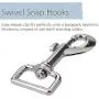 Zelta 4 PCS Swivel Snap Hooks for Dog Leash Keychain, Pet Buckle Clips 3.1 x 1 Inch (Silver)