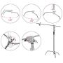 ShowMaven 10ft (Century) Light Stand C-Stand on Turtle Base with 4ft Extension Boom Arm & 2 Pieces Grip Head for Photography Studio Video Reflector, Monolight and Backdrops