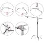 Kshioe Pro 100% Metal Adjustable Reflector Stand with 4ft/120cm Holding Arm and 2 Pieces Grip Head for Photography Studio Video Reflector, Monolight, Softbox and Other Equipment