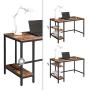HOOBRO Computer Desk, Industrial Writing Desk with Adjustable Shelf on Left or Right, 47 Inch Office Study Desk for Laptop, Sturdy Metal Frame, for Home Office, Easy to Assemble, Rustic Brown BF59DN01