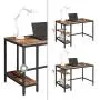 HOOBRO Computer Desk, Industrial Writing Desk with Adjustable Shelf on Left or Right, 47 Inch Office Study Desk for Laptop, Sturdy Metal Frame, for Home Office, Easy to Assemble, Rustic Brown BF59DN01