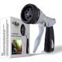 HOSUN Garden Hose Nozzle Water Hose Nozzle High Pressure Heavy Duty Metal Hose Spray Nozzle Hose Sprayer 7 Adjustable Spray Patterns Hand type for Cleaning , Watering garden ,Washing Cars