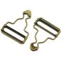 PZRT 4pcs 38mm Bronze Suspenders Adjustable Buckle Metal Ribbon Slip Buckle Fasteners Clip for Garment Overalls Backpack DIY Accessories