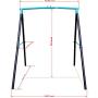 Swing Set - 70'' Swing Sets for Backyard, Sturdy Steel Frame for Up to 2 Children Saucer Swing with Frame Toddler Swing with Stand - All Weather